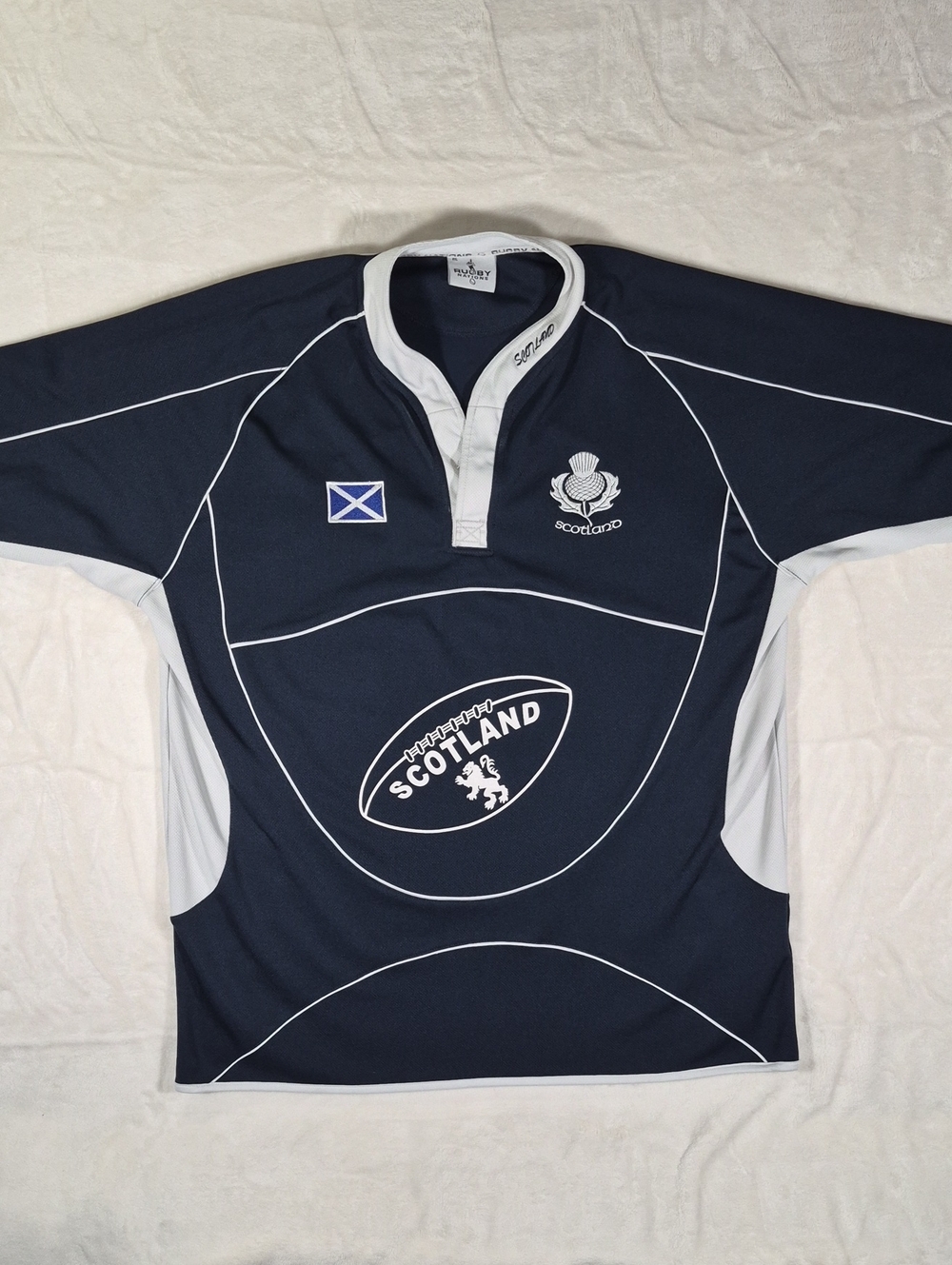 Rugby Nations Navy & White Team Collar Shirt